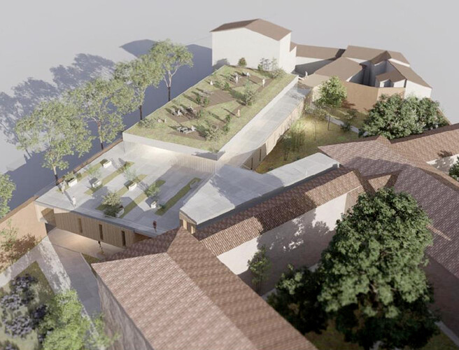 Render oficial del Centro Cívico propuesto en la zona