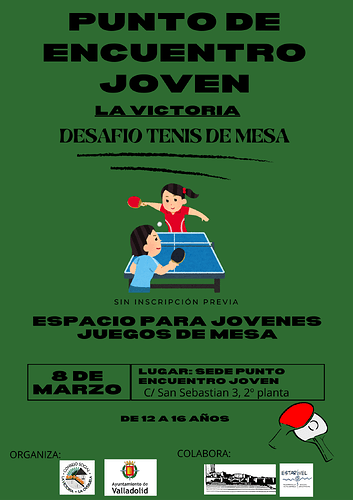 Cartel Desafio tenis de mesa