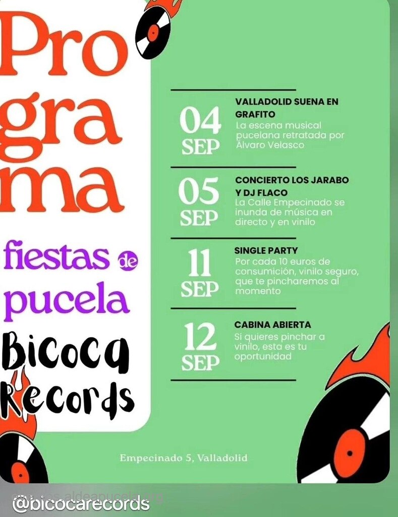 Programa Fiestas de Pucela - Bicoca Records
