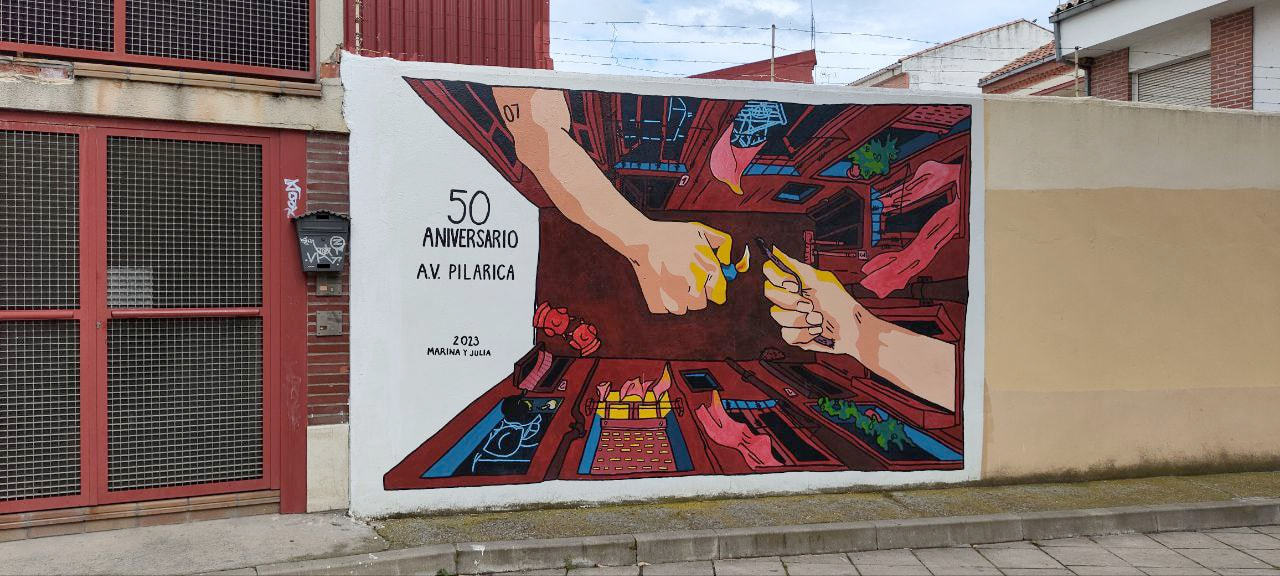 Mural del 50 aniversario de la Asociación de Vecinos Pilarica - Diego CC BY-SA 4.0