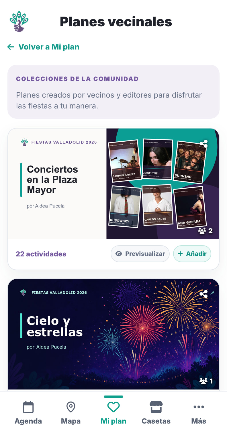 La selección de planes vecinales