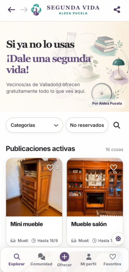 Captura de la interfaz de Segunda Vida.