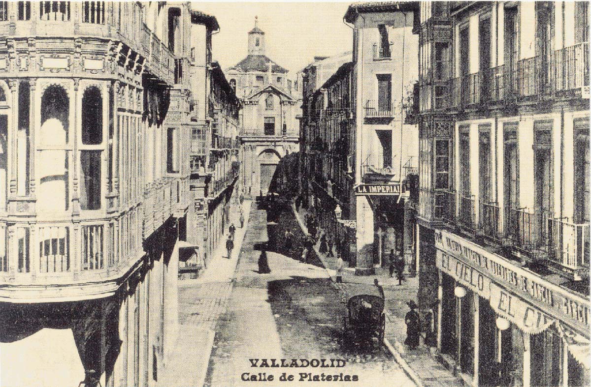 Postal de la calle Platerías (sic!) Sin fechar, probablemente c1900-1910 Archivo municipal de Valladolid|inheritxinherit