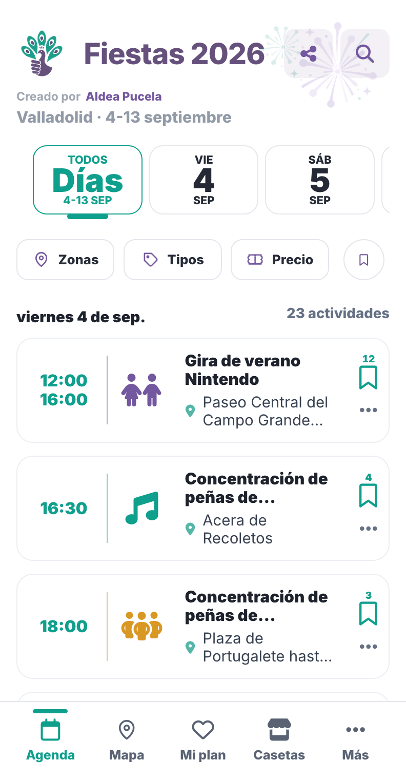 Captura de la agenda