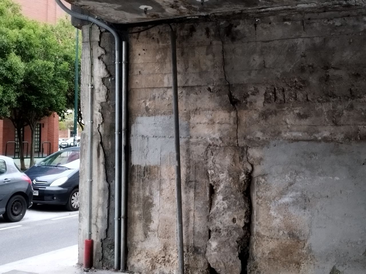 Paredes desquebrajadas del viaducto - Mayo 2026